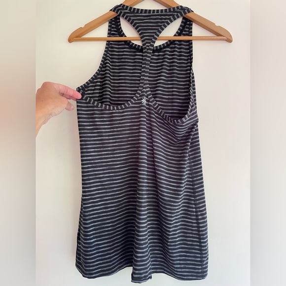 Athleta Chi high neck Racerback black grey tank top Size Small - Picture 3 of 5